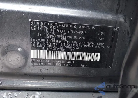 2022 Toyota Rav4 Hybrid Le from USA, damaged, VIN 4T3LWRFV6NU053209